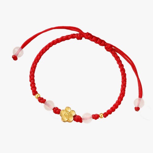 Handmade 925 Silver Peach Blossom Chalcedony Luck Bracelet Handmade 925 Silver Peach Blossom Chalcedony Luck Bracelet