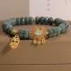 Jade Chinese Lock Charm Peace Luck Bracelet