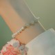 14K Gold Plated Pearl Hetian Cyan Jade Sincerity Bead Bracelet 14K Gold Plated Pearl Hetian Cyan Jade Sincerity Bead Bracelet