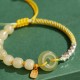 Sterling Silver Hetian Jade Luck Bracelet