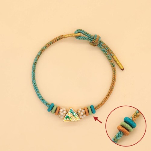 Peach Blossom Knot Luck Braided Bracelet