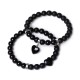 Black Onyx Crystal Stone Love Heart Protection Couple Bracelet Black Onyx Crystal Stone Love Heart Protection Couple Bracelet