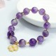 Amethyst Crystal Inner Peace Clover Charm Bracelet Amethyst Crystal Inner Peace Clover Charm Bracelet