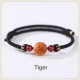 Natural Peach Wood Chinese Zodiac Cinnabar Wealth Bracelet