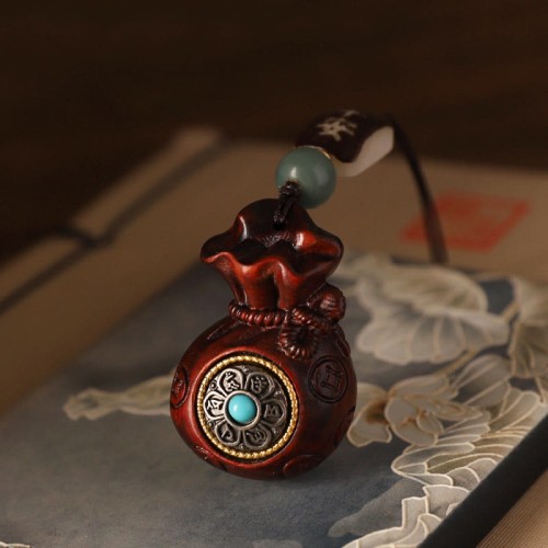 Red Sandalwood Green Sandalwood Money Bag Bracelet Red Sandalwood Green Sandalwood Money Bag Bracelet