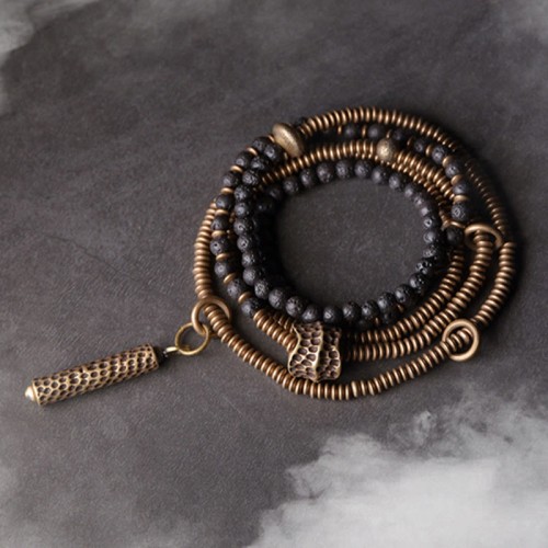 Vintage Lava Rock Copper Healing Multilayered Bracelet Vintage Lava Rock Copper Healing Multilayered Bracelet