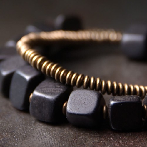Tibetan Ebony Copper Peace Double Wrap Bracelet Tibetan Ebony Copper Peace Double Wrap Bracelet
