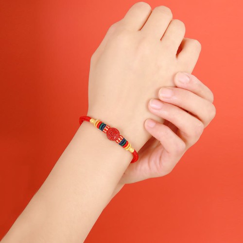 Year of the Dragon 925 Silver Cinnabar Auspicious Bracelet Year of the Dragon 925 Silver Cinnabar Auspicious Bracelet