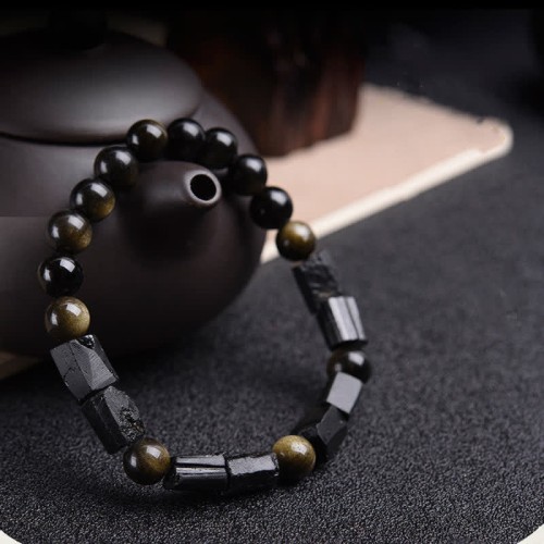 Gold Sheen Obsidian Black Tourmaline Wealth Bracelet Gold Sheen Obsidian Black Tourmaline Wealth Bracelet