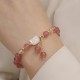 Strawberry Quartz Morganite Cat Love Bracelet