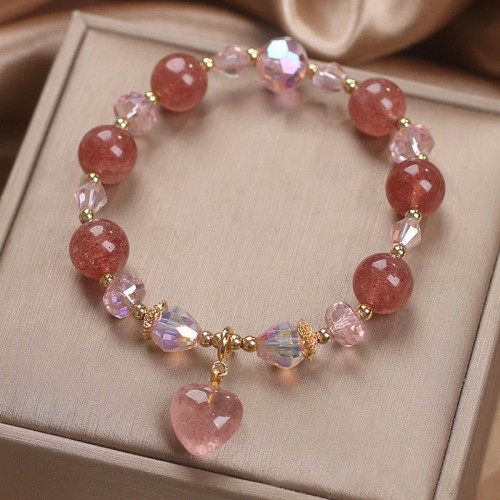 Strawberry Quartz Love Heart Healing Bracelet
