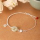 925 Sterling Silver Hetian Jade Fu Character Luck Bracelet