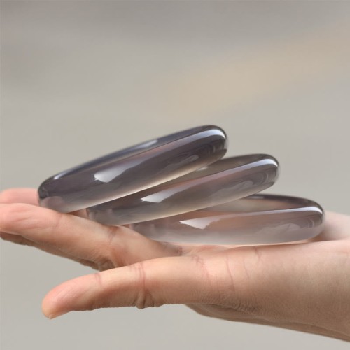 Natural Gray Chalcedony Harmony Bangle Natural Gray Chalcedony Harmony Bangle