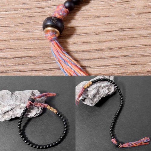 Tibetan Black Onyx Tassel Bracelet Tibetan Black Onyx Tassel Bracelet