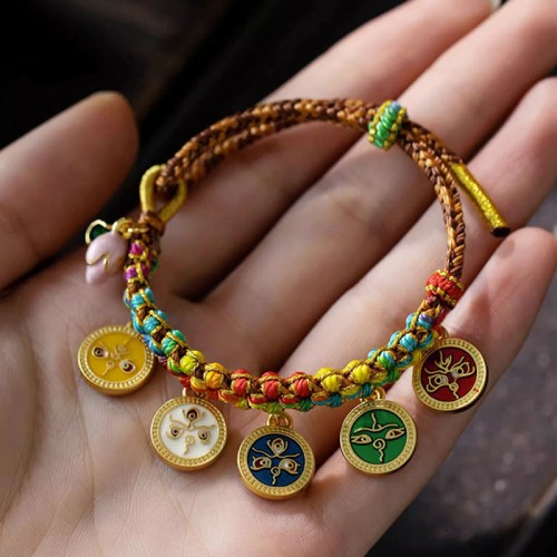 Tibetan Five God of Wealth Luck Bracelet