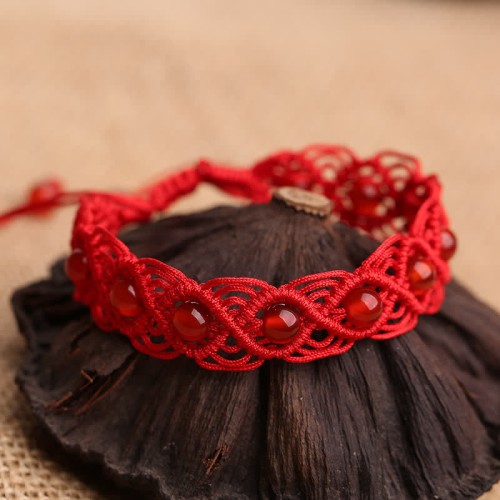 Red Agate Confidence Red String Bracelet Red Agate Confidence Red String Bracelet