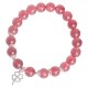 925 Silver Strawberry Quartz Four Leaf Clover Bracelet