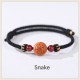 Natural Peach Wood Chinese Zodiac Cinnabar Wealth Bracelet