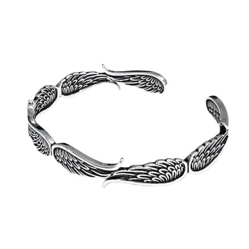 Angel Wings Feather Pattern Luck Cuff Bracelet Angel Wings Feather Pattern Luck Cuff Bracelet