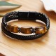 Tiger Eye Protection Willpower Leather Bracelet Tiger Eye Protection Willpower Leather Bracelet