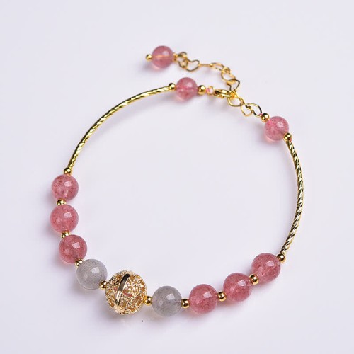 Strawberry Quartz Moonstone Positive Bracelet Strawberry Quartz Moonstone Positive Bracelet