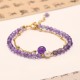 14K Gold Plated Amethyst Crystal Healing Chain Bracelet 14K Gold Plated Amethyst Crystal Healing Chain Bracelet