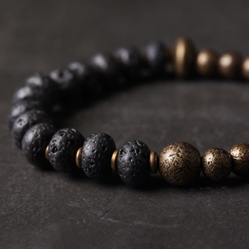 Lava Rock Copper Balance Cuff Bangle