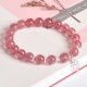 925 Silver Strawberry Quartz Four Leaf Clover Bracelet