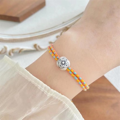 999 Sterling Silver Persimmon Luck Braided Bracelet 999 Sterling Silver Persimmon Luck Braided Bracelet
