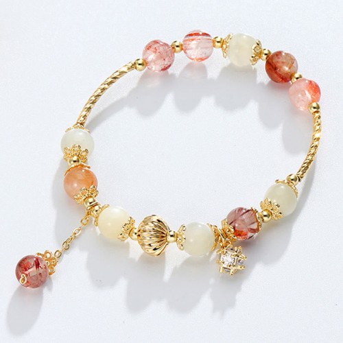 Colorful Rutilated Quartz Cat Eye Zircon Auspicious Bracelet Colorful Rutilated Quartz Cat Eye Zircon Auspicious Bracelet