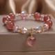 Strawberry Quartz Love Heart Healing Bracelet