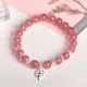 925 Silver Strawberry Quartz Four Leaf Clover Bracelet