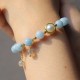 Aquamarine Pearl Moonstone Charm Bracelet Aquamarine Pearl Moonstone Charm Bracelet
