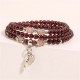 Garnet Strawberry Quartz Green Beans PiXiu Bracelet