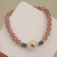 Strawberry Quartz Chalcedony Jade Healing Bracelet