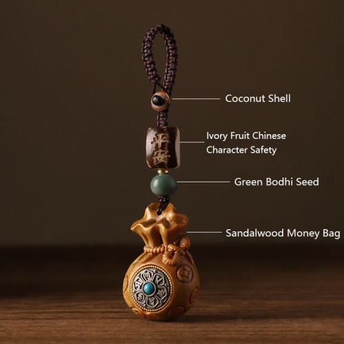 Red Sandalwood Green Sandalwood Money Bag Bracelet Red Sandalwood Green Sandalwood Money Bag Bracelet