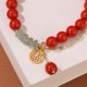 Cinnabar Fu Character Jade Calm Bracelet