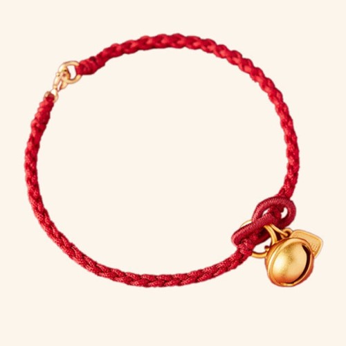 Handmade Fu Character Luck Happiness Bell Bracelet Handmade Fu Character Luck Happiness Bell Bracelet