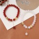 Red Agate White Agate Peach Blossom Self-Acceptance Bracelet Red Agate White Agate Peach Blossom Self-Acceptance Bracelet