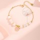 925 Sterling Silver Hetian White Jade Cherry Blossom Protection Bracelet 925 Sterling Silver Hetian White Jade Cherry Blossom Protection Bracelet