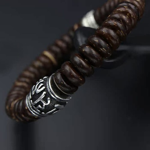 Tibetan Coconut Shell Om Mani Padme Hum Bracelet Tibetan Coconut Shell Om Mani Padme Hum Bracelet