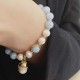 Aquamarine Pearl Healing Lucky Cat Charm Bracelet Aquamarine Pearl Healing Lucky Cat Charm Bracelet