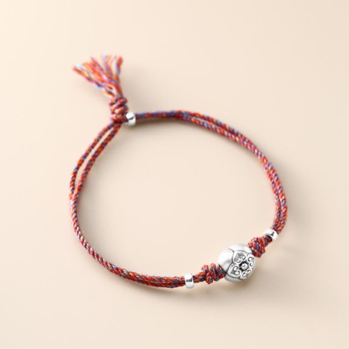 999 Sterling Silver Persimmon Luck Braided Bracelet 999 Sterling Silver Persimmon Luck Braided Bracelet