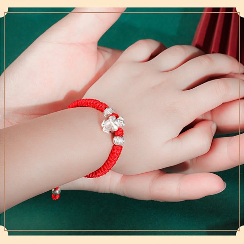 999 Sterling Silver Chinese Zodiac Kids Bracelet