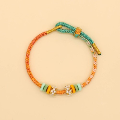 Peach Blossom Knot Luck Braided Bracelet