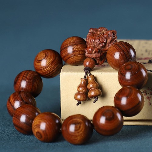 Rosewood Green Sandalwood Dragon Carved Bracelet Rosewood Green Sandalwood Dragon Carved Bracelet