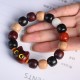 Ebony Wood Cat Engraved Protection Bracelet