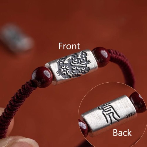 925 Silver 12 Chinese Zodiac Cinnabar String Bracelet 925 Silver 12 Chinese Zodiac Cinnabar String Bracelet