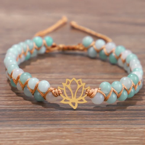 Amazonite Lotus Flower Balance Bracelet Amazonite Lotus Flower Balance Bracelet
