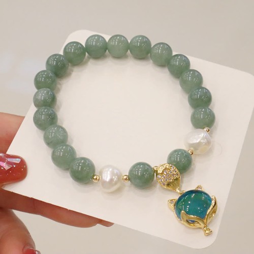 Jade Pearl Fox Charm Luck Bracelet Jade Pearl Fox Charm Luck Bracelet